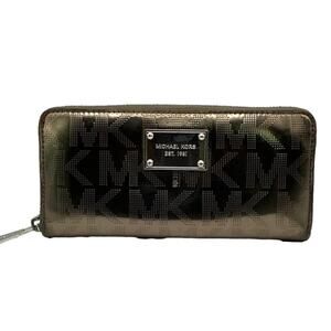 MICHAEL KORS Metallic Silver Signature Wallet